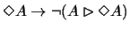 $\Diamond A \rightarrow \neg ( A
\rhd \Diamond A)$