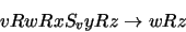 \begin{displaymath}v R w R x S_v y R z \rightarrow w R z
\end{displaymath}