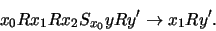 \begin{displaymath}x_0Rx_1Rx_2S_{x_0}yRy' \rightarrow x_1Ry'.
\end{displaymath}
