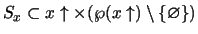 $S_x \subset x \uparrow
\times (\wp (x \uparrow) \setminus \{ \varnothing \})$