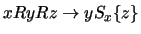 $xRyRz \rightarrow yS_x\{z\}$