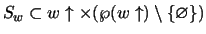 $S_w\subset w\uparrow \times (\wp (w\uparrow )\setminus \{ \varnothing
\} )$